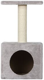 Animalis - Arbre a Chat Niche+Plateau 30x30x56.5cm - Gris