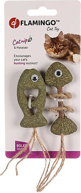 Flamingo - Jouet Boleo Poisson & Arête de Poisson pour Chats - 9cm