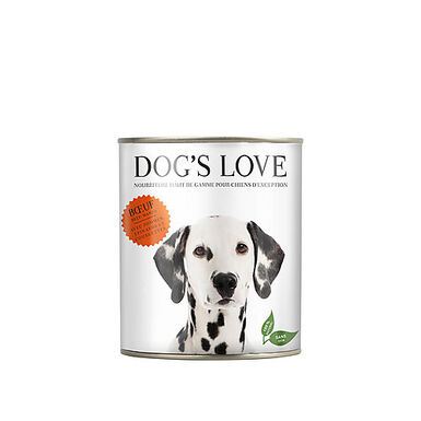Dog's Love - Boite Menu Complet 100% Naturel au Bœuf pour Chiens - 800g
