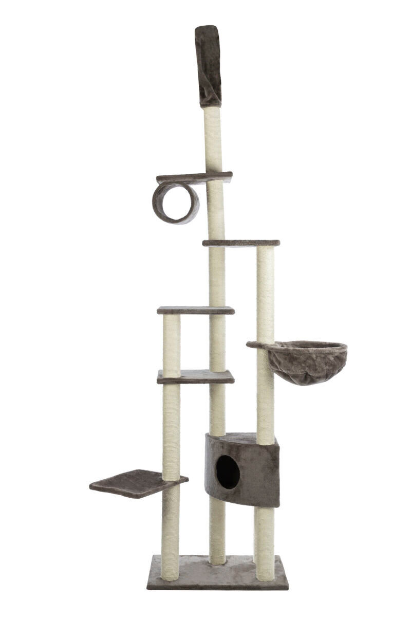 Trixie - Arbre &agrave; chat Madrid du sol au plafond gris platinium - 245/270 cm Image num&eacute;ro 1