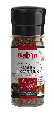 Bab'in - Moulin à Saveurs Mélange Aromatique Canard & Carottes pour Chiens et Chats - 45g