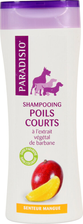 Paradisio - Shampoing Poils Courts Senteur Mangue pour Chien - 250ml Image numéro 2 Paradisio - Shampoing Poils Courts Senteur Mangue pour Chien - 250ml Image numéro 2