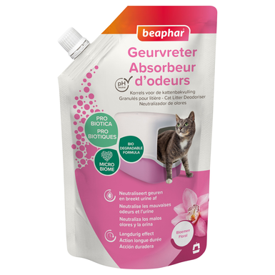 Beaphar - Granulés Absorbeurs d'Odeurs Parfum Orchidée pour Litière - 400g