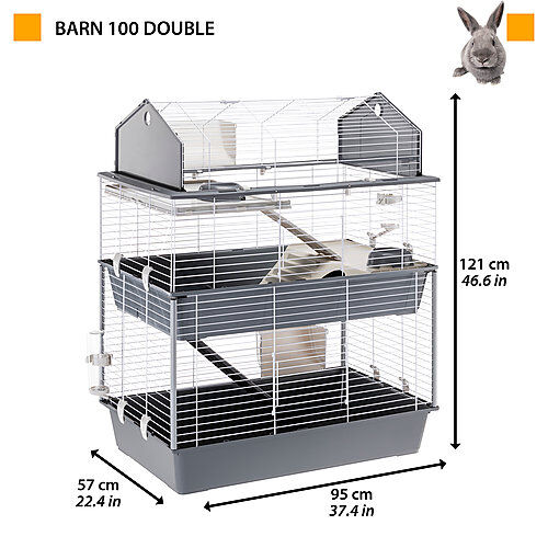 Ferplast - Cage Barn Double 100 pour Lapins - Blanc Image num&eacute;ro 9