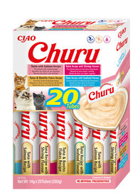 Inaba - Kit Friandises Churu Variétés Fruits de Mer pour Chats - 20x14g