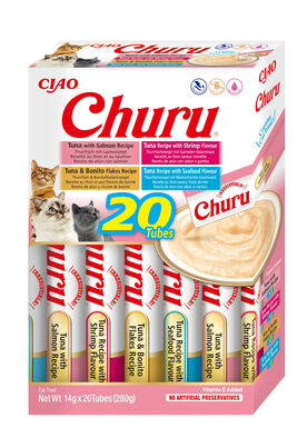 Inaba - Kit Friandises Churu Variétés Fruits de Mer pour Chats - 20x14g