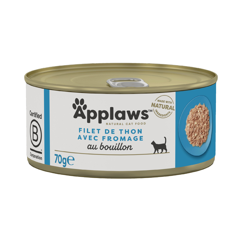 Applaws - Pâtée en Boîte au Thon et Fromage pour Chat - 70g Image numéro 1 Applaws - Pâtée en Boîte au Thon et Fromage pour Chat - 70g Image numéro 1