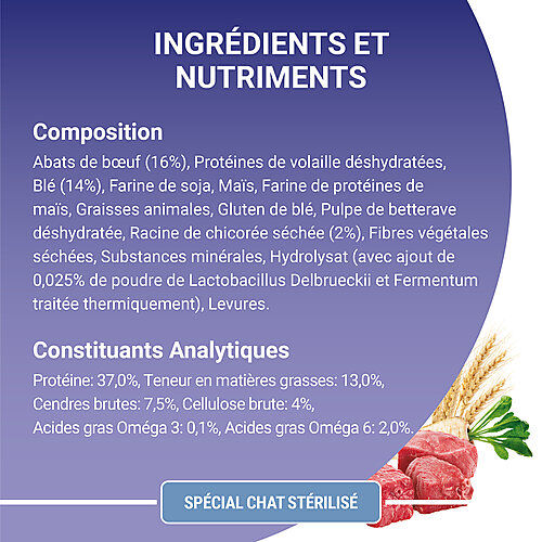 Purina One - Croquettes au Boeuf et Bl&eacute; pour Chat Adulte St&eacute;rilis&eacute; - 3Kg Image num&eacute;ro 6