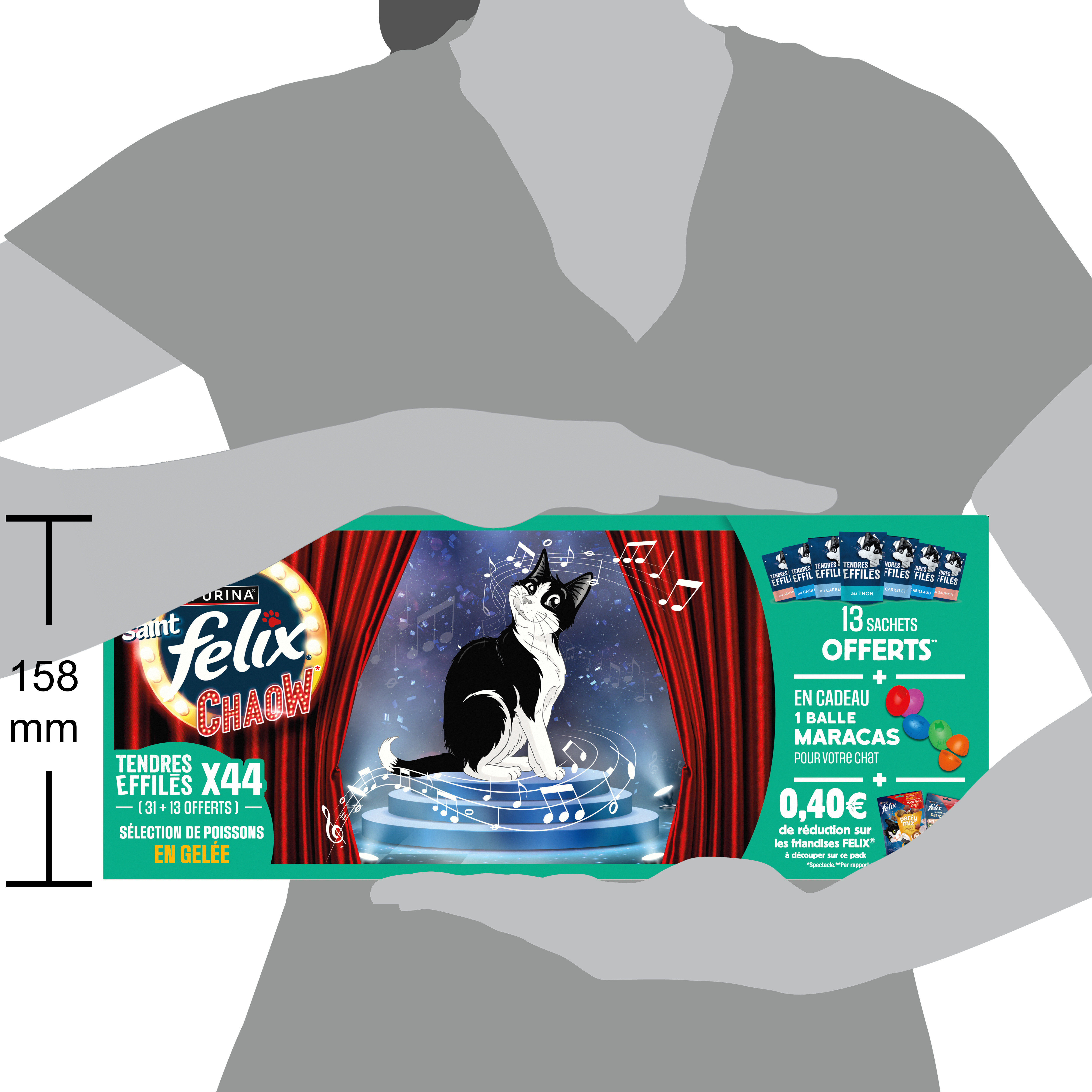 Sachets fra&icirc;cheur FELIX Tendres Effil&eacute;s en Gel&eacute;e S&eacute;lection de Poissons - 40X85g (28+12) pour Chats Image num&eacute;ro 2