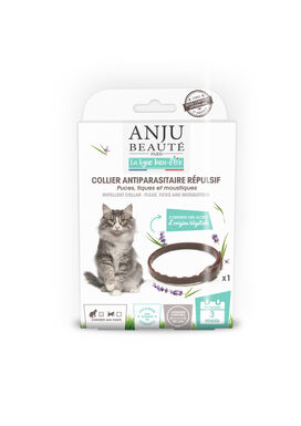 Anju Beaute - Collier Antiparasitaire Répulsif Chat - 35cm