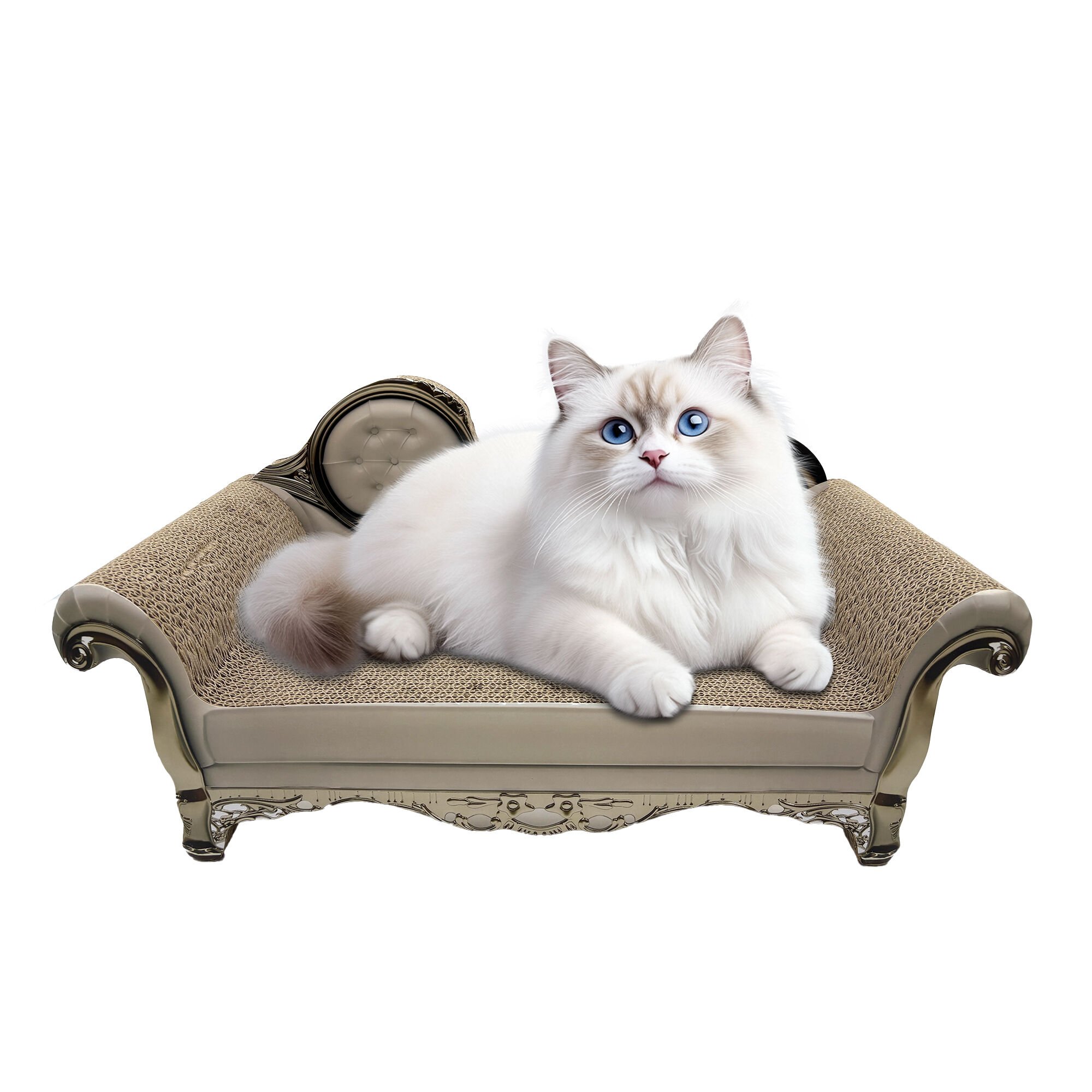 Leeby - Griffoir 2 en 1 Sofa Victorien pour Chats - Taupe Image num&eacute;ro 1