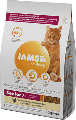 Iams - Croquettes pour Vitalité Au poulet frais Pour Chat Senior