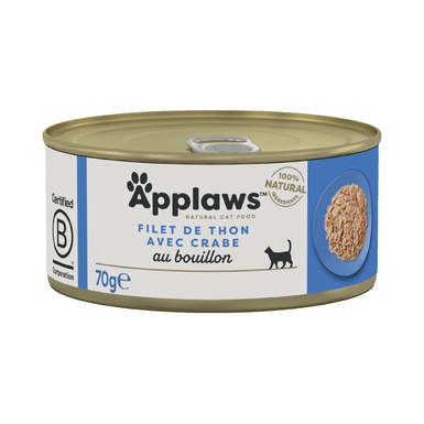 Applaws - Pâtée en Boîte au Thon et Crabe pour Chat - 70g