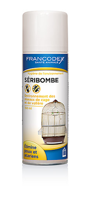 Francodex - Spray Séribombe élimine les Poux et Acariens pour Cages et Volières - 150ml