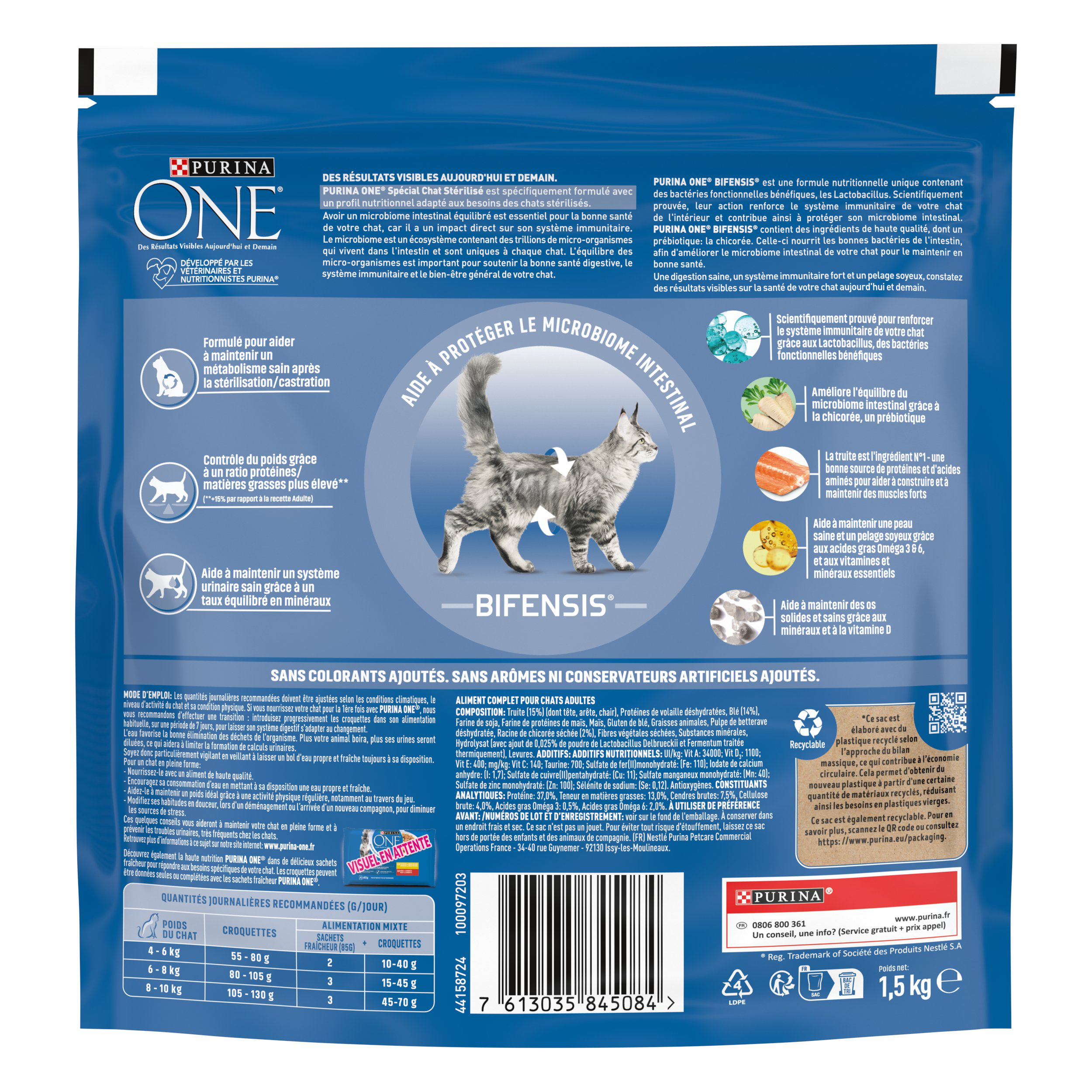 Purina One - Croquettes &agrave; la Truite et Bl&eacute; pour Chat St&eacute;rilis&eacute; - 1,5Kg Image num&eacute;ro 4