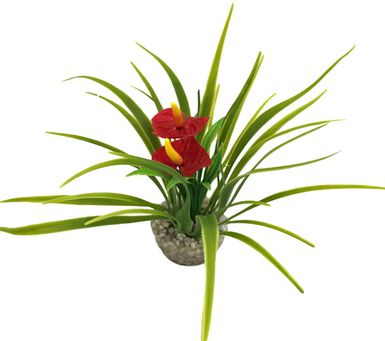 Labeo - Buisson fleur anthurium rouge - Plante Artificielle Aquarium