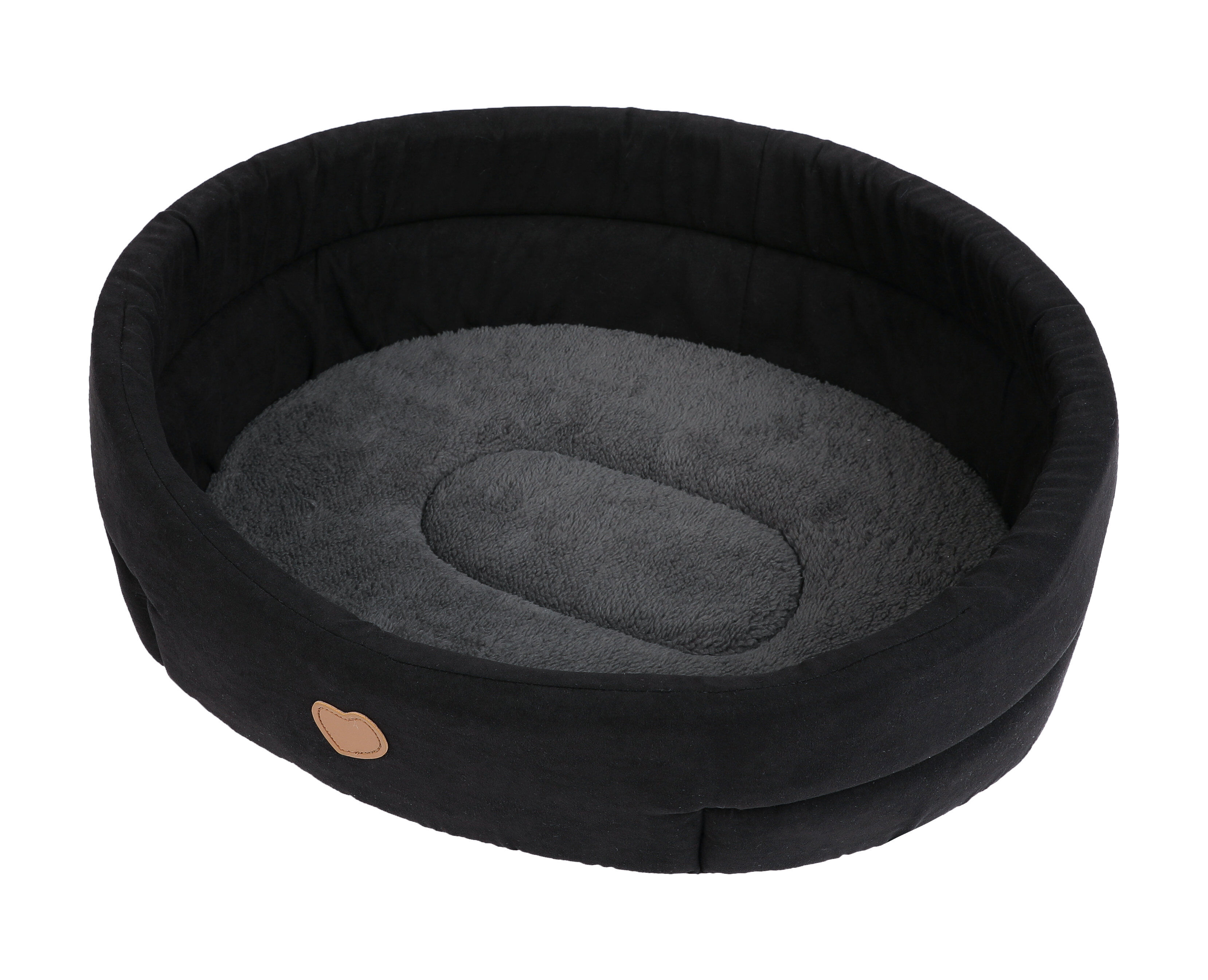 Animalis - Corbeille Tissus Su&eacute;dine Noir et Gris pour Chien - T2 Image num&eacute;ro 1