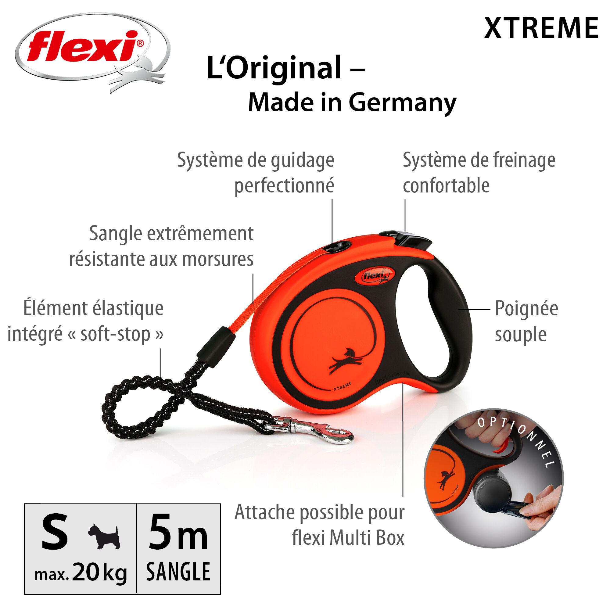 Flexi - Laisse A Enrouleur Xtreme Sangle pour Chien - S Image num&eacute;ro 5