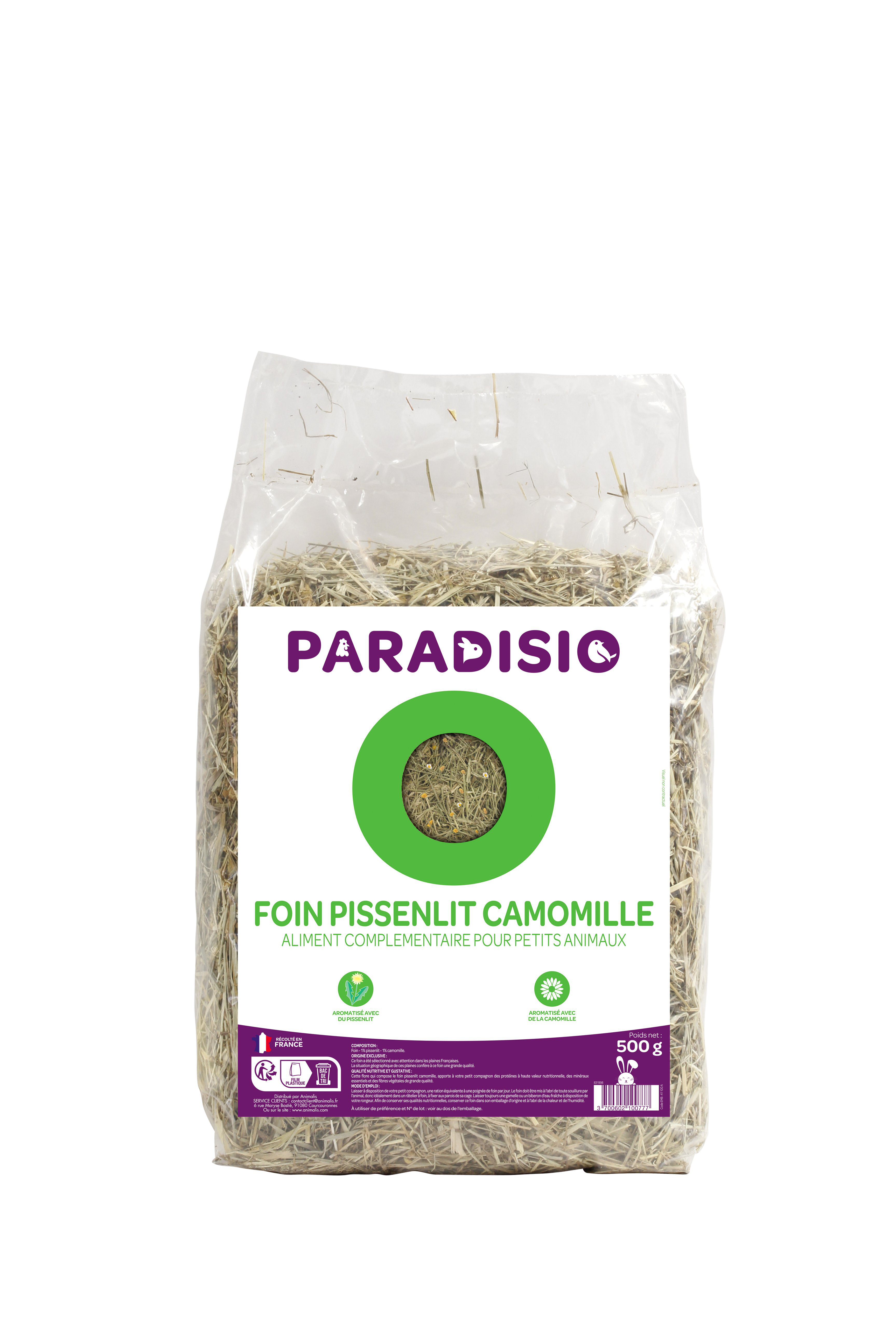 Paradisio - Foin Pissenlit Camomille pour Rongeurs - 500g Image num&eacute;ro 1
