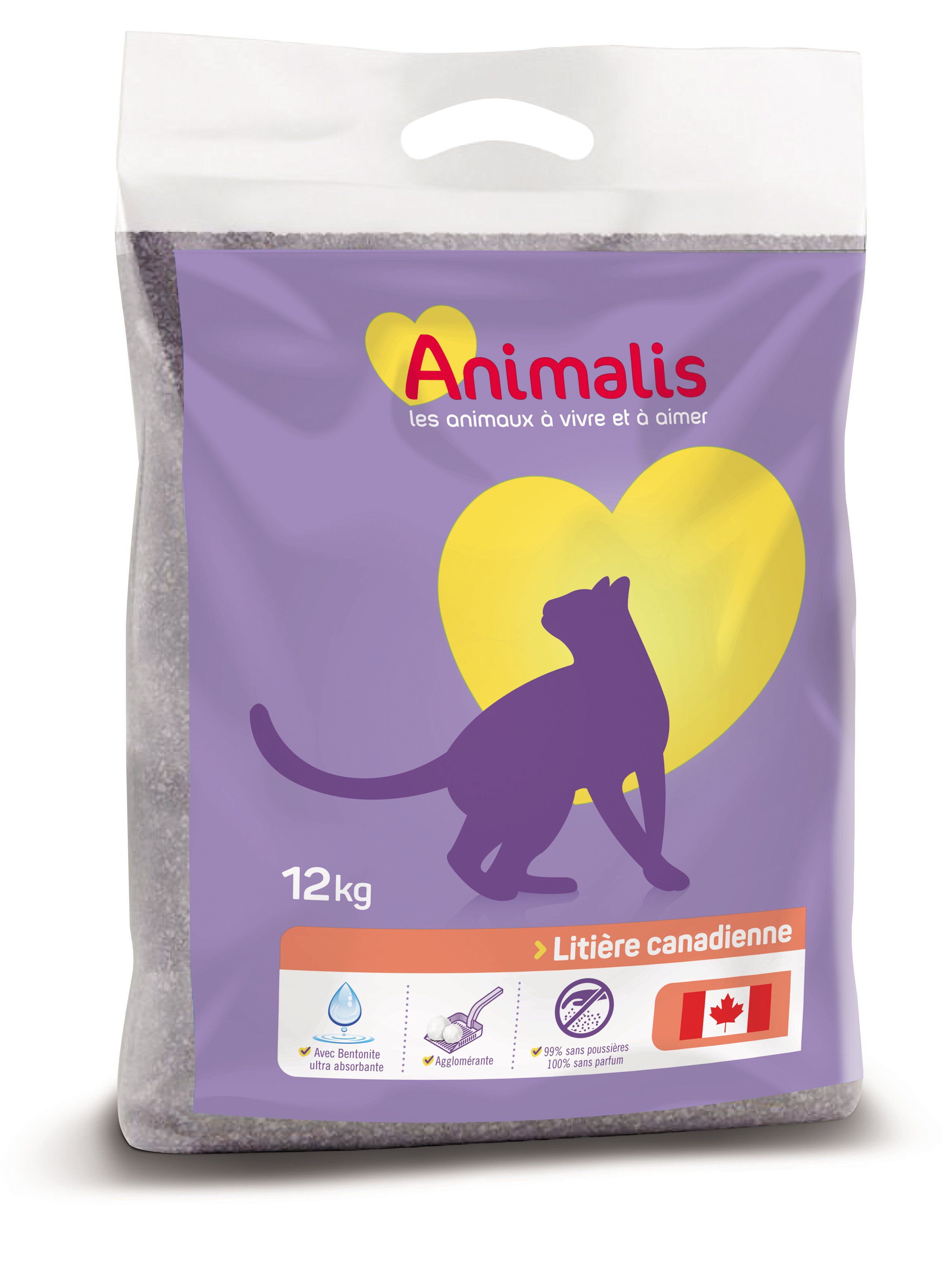 Animalis - Liti&egrave;re Canadienne Agglom&eacute;rante pour Chat - 12Kg Image num&eacute;ro 1