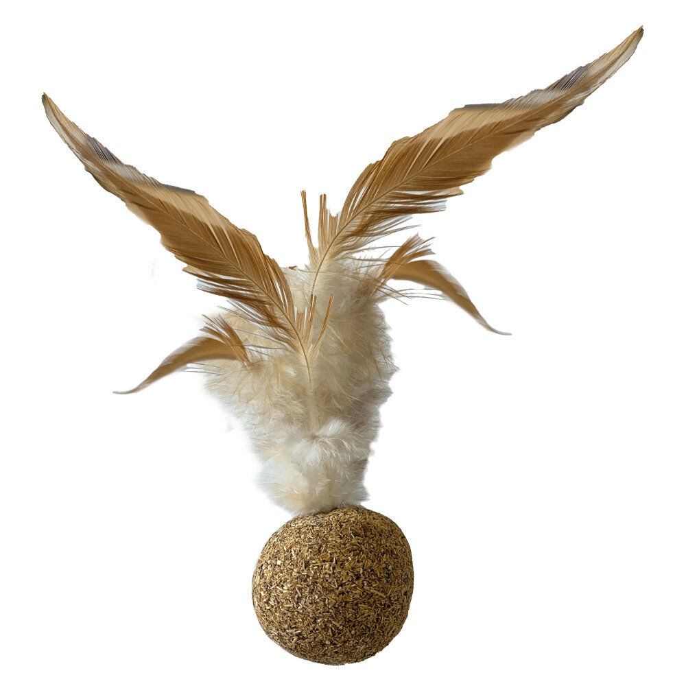 Croci - Jouet Boule Plume Euphoria Silverine pour Chats - 3,5cm Image num&eacute;ro 1