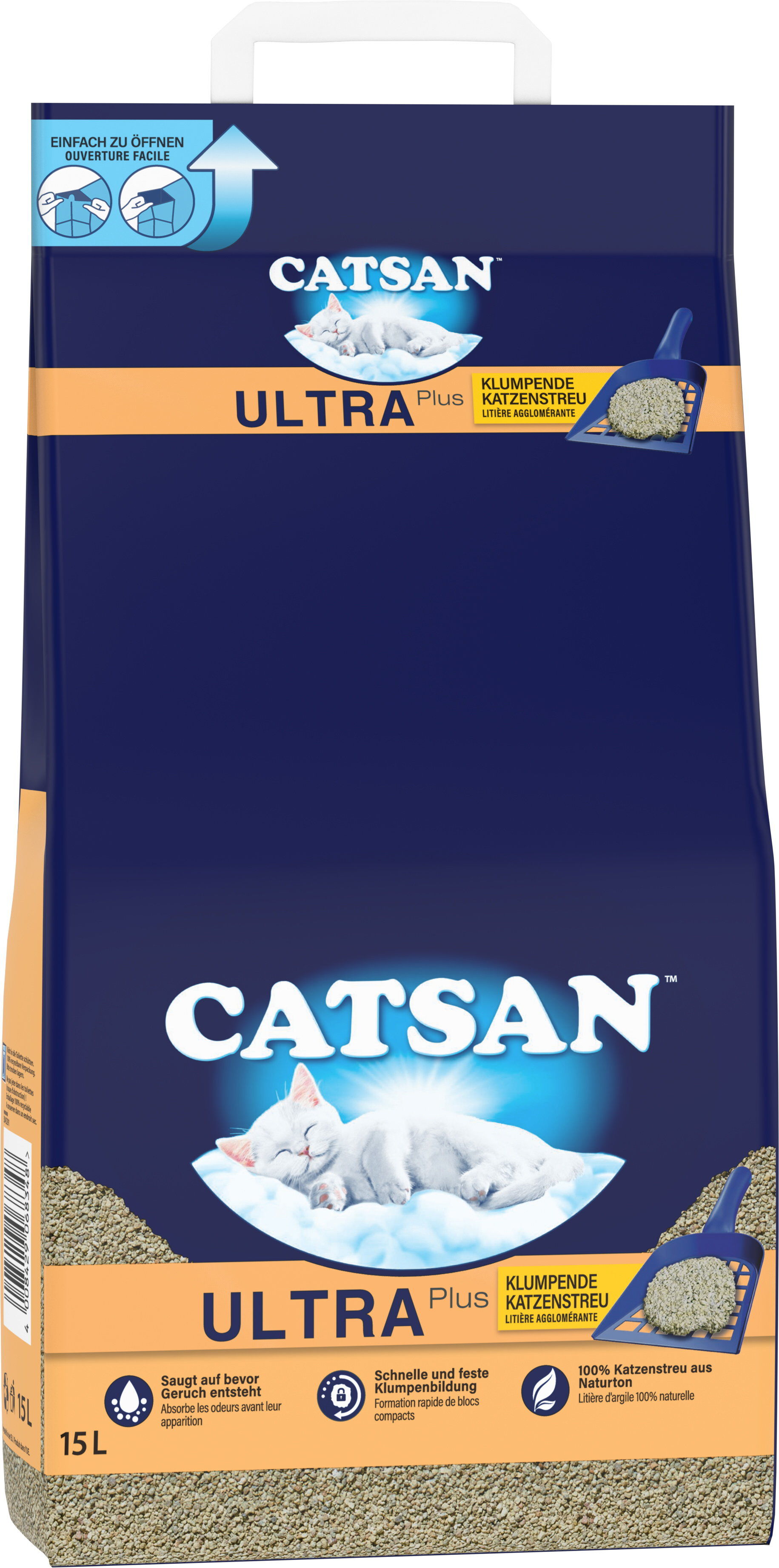 Catsan - Liti&egrave;re Min&eacute;rale Agglom&eacute;rante pour Chat - 15L Image num&eacute;ro 1