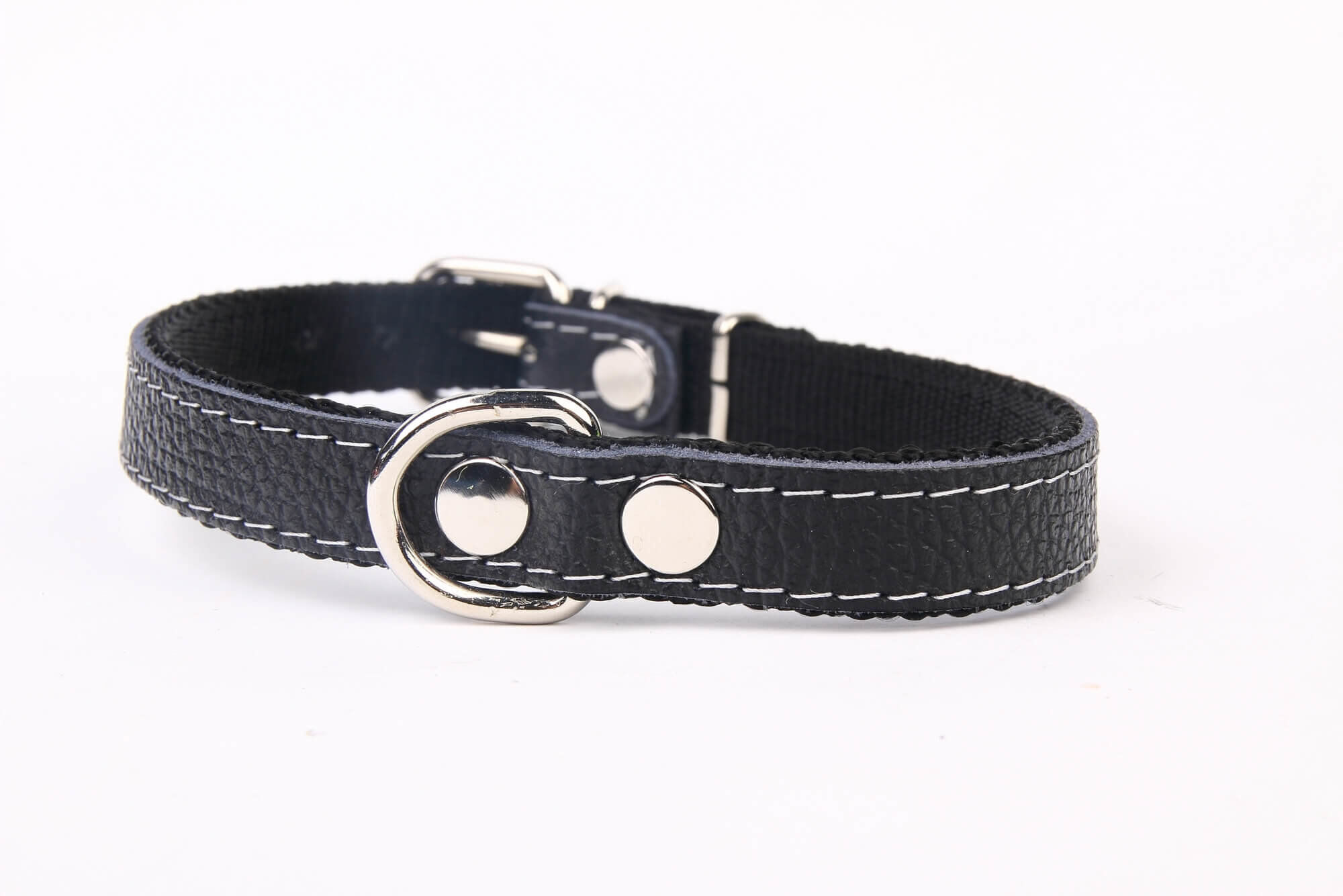 Yogipet - Collier Cuir et Nylon pour Chien Noir - T32 23/28cm Image num&eacute;ro 1