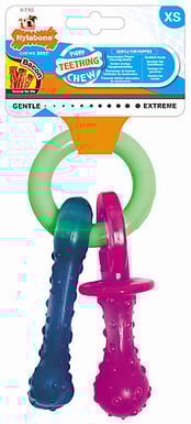 Nylabone - Jouet Puppy Tétine Pacifier au Bacon pour Chiots - XS