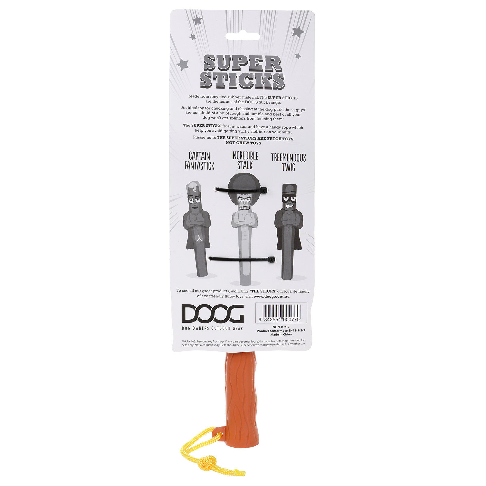Doog - Jouet B&acirc;ton The Sticks Cap Fantastic pour Chiens - 34cm Image num&eacute;ro 2