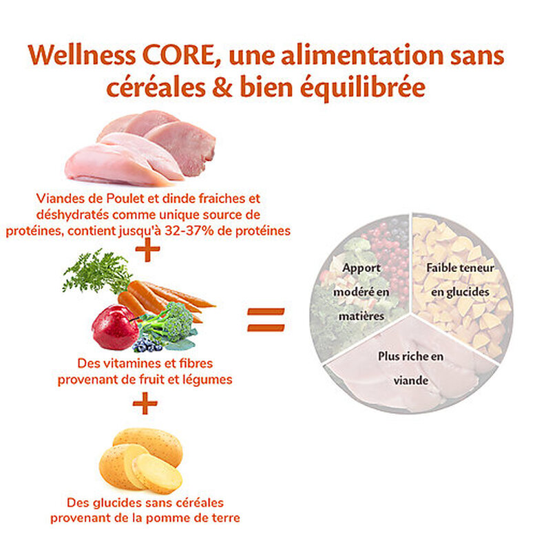 Wellness CORE - Croquettes Light Poulet et Dinde pour Chien Petite Race - 1,5Kg image number null