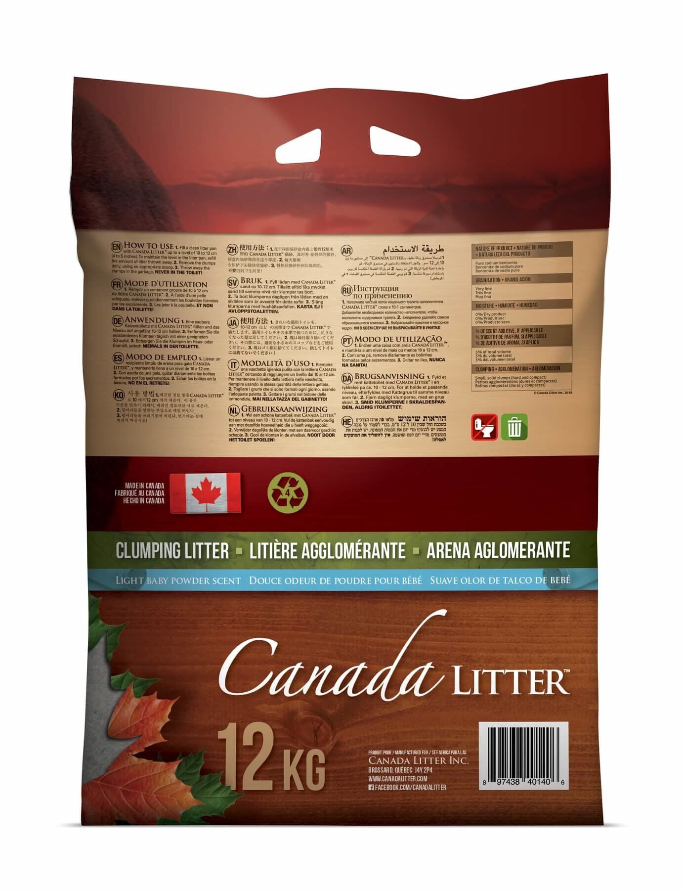 Canada Litter - Liti&egrave;re Agglom&eacute;rante pour Chats - 12Kg Image num&eacute;ro 2