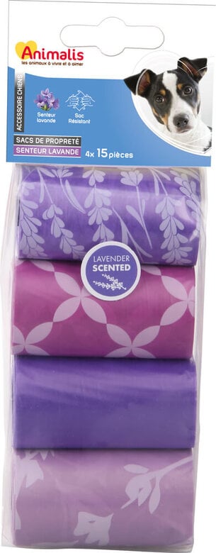 Animalis - Lot de 15 Sacs Propreté Senteur Lavande pour Chien - x4 Image numéro 1 Animalis - Lot de 15 Sacs Propreté Senteur Lavande pour Chien - x4 Image numéro 1