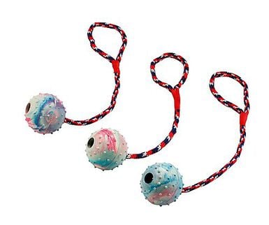 Kerbl - Balle et sa corde pour chien - 30 cm Ø6 cm 3pcs