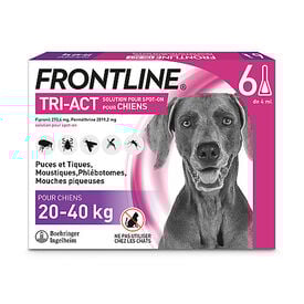 Frontline - Pipette Antiparasitaire Tri-Act pour Chien de 20 à 40Kg - 6x4ml