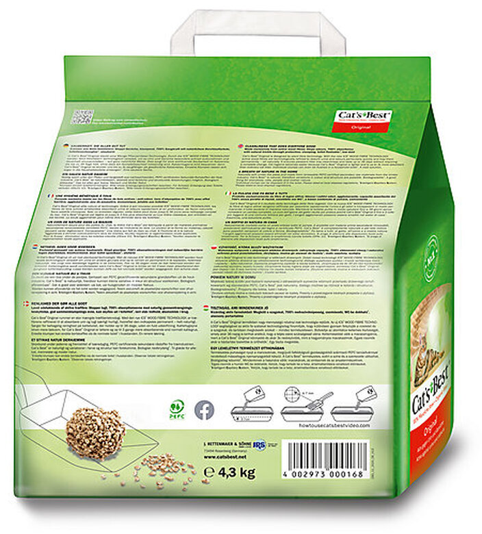 Cat's Best - Litière Végétale Original pour Chat - 10L Image numéro 2 Cat's Best - Litière Végétale Original pour Chat - 10L Image numéro 2