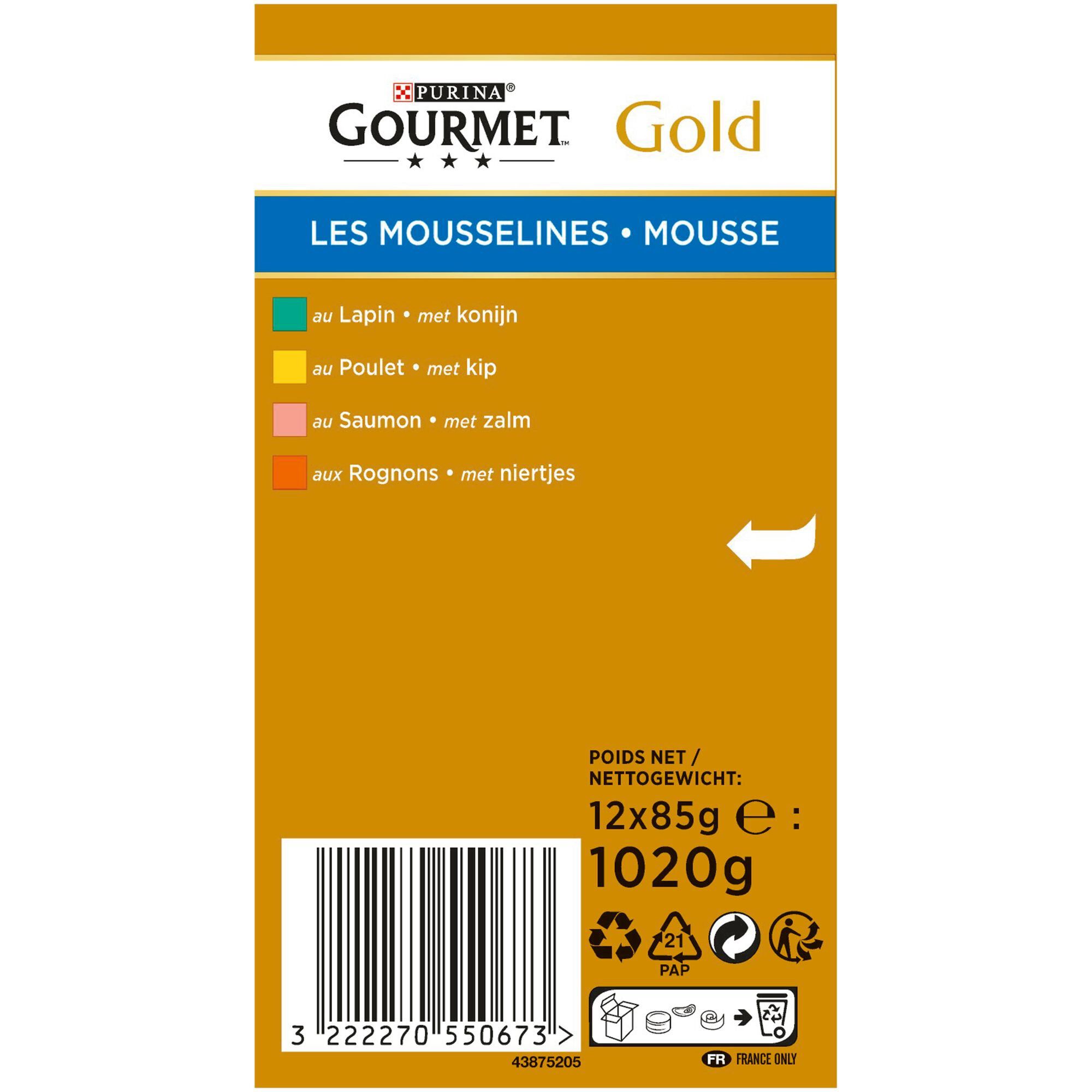 Gourmet - Bo&icirc;te Gold Les Mousselines pour Chat - 12x85g Image num&eacute;ro 3