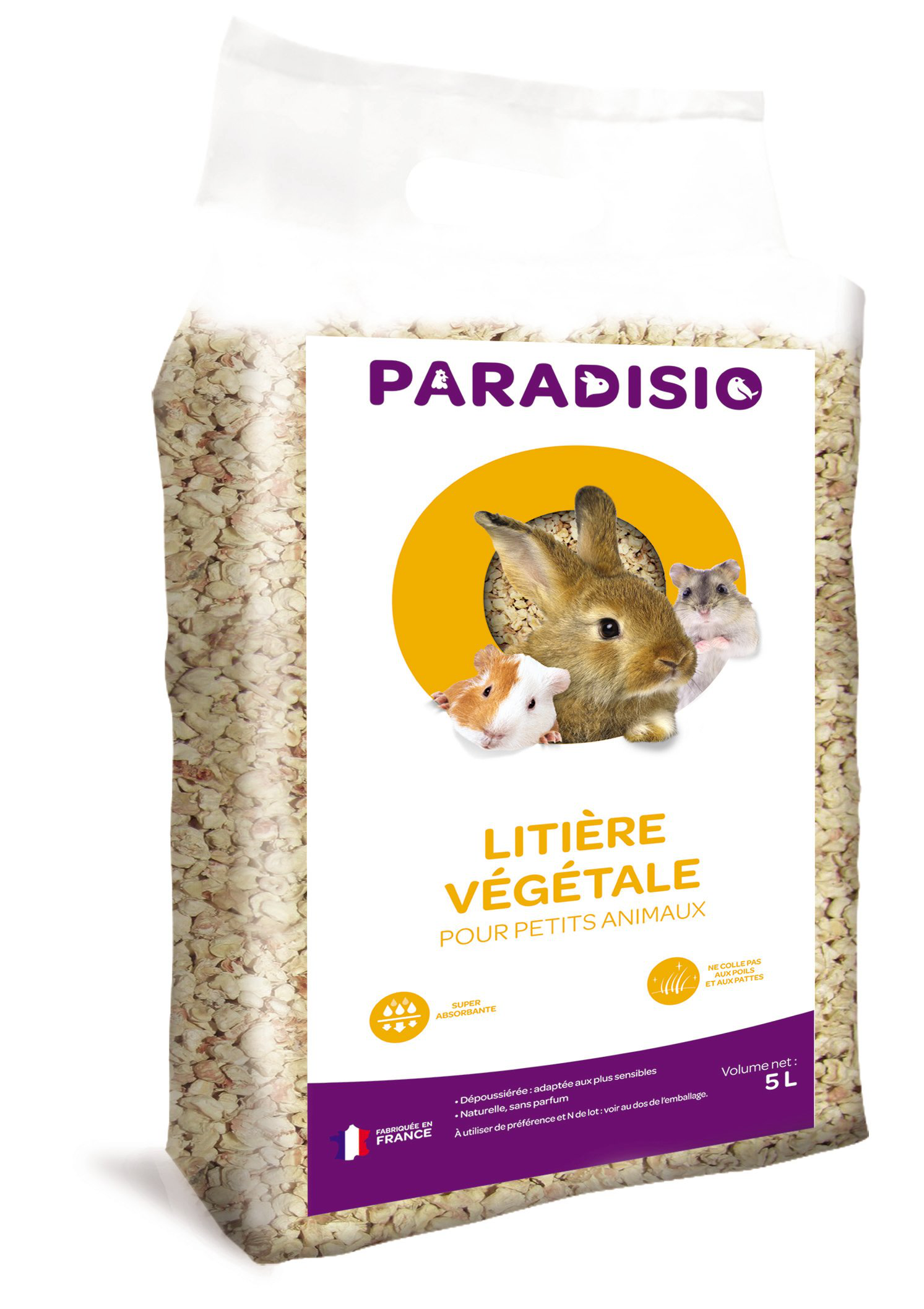 PARADISIO - LITIERE VEGETALE POUR RONGEURS - 5L Image num&eacute;ro 1