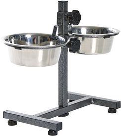 Trixie - Bar à Aliments avec Gamelles Noir pour Chien - 2×0,75L