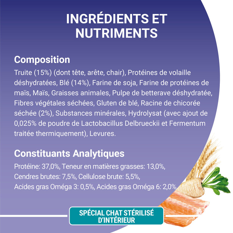 Purina One - Croquettes Stérilisés Bifensis à la Truite pour Chat d'Intérieur - 3Kg Image numéro 5 Purina One - Croquettes Stérilisés Bifensis à la Truite pour Chat d'Intérieur - 3Kg Image numéro 5