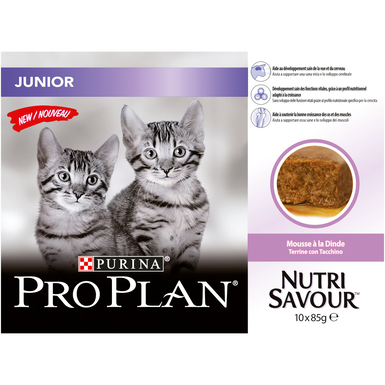 Pro Plan - Pâtée en Mousse NutriSavour à la Dinde pour Chaton - 10x85g