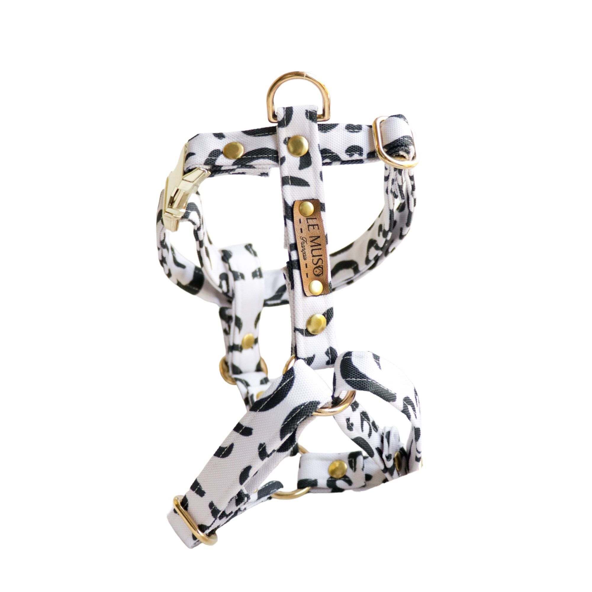 Le Muso - Harnais Oslo Blanc et Noir pour Chiens - M Image num&eacute;ro 1