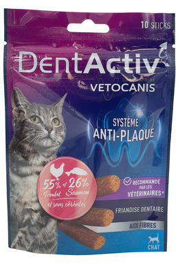 Vetocanis - Sticks Dentactiv au Poisson pour Chats - x10