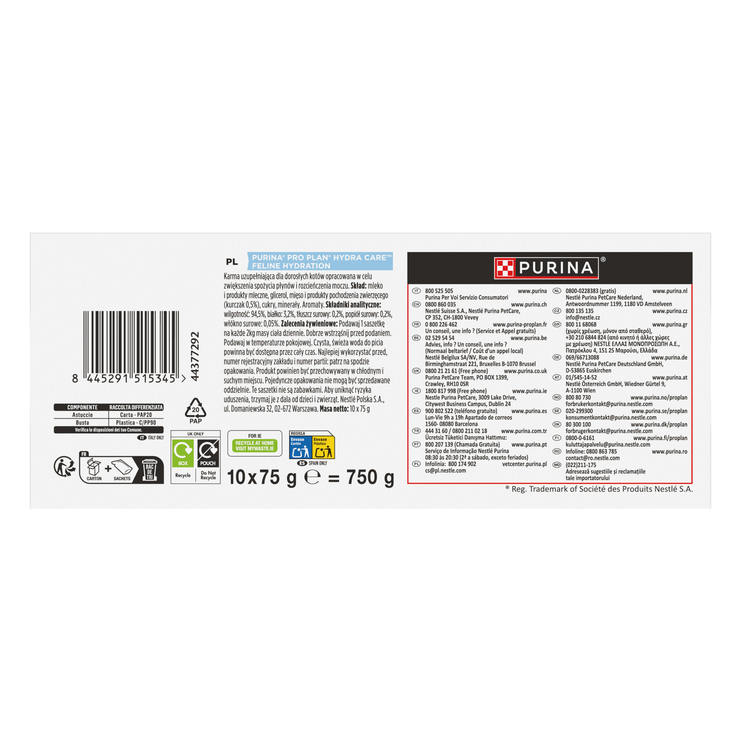 Pro Plan - P&acirc;t&eacute;e Hydra Care Hydration au Poulet pour Chats - 10x75g Image num&eacute;ro 3