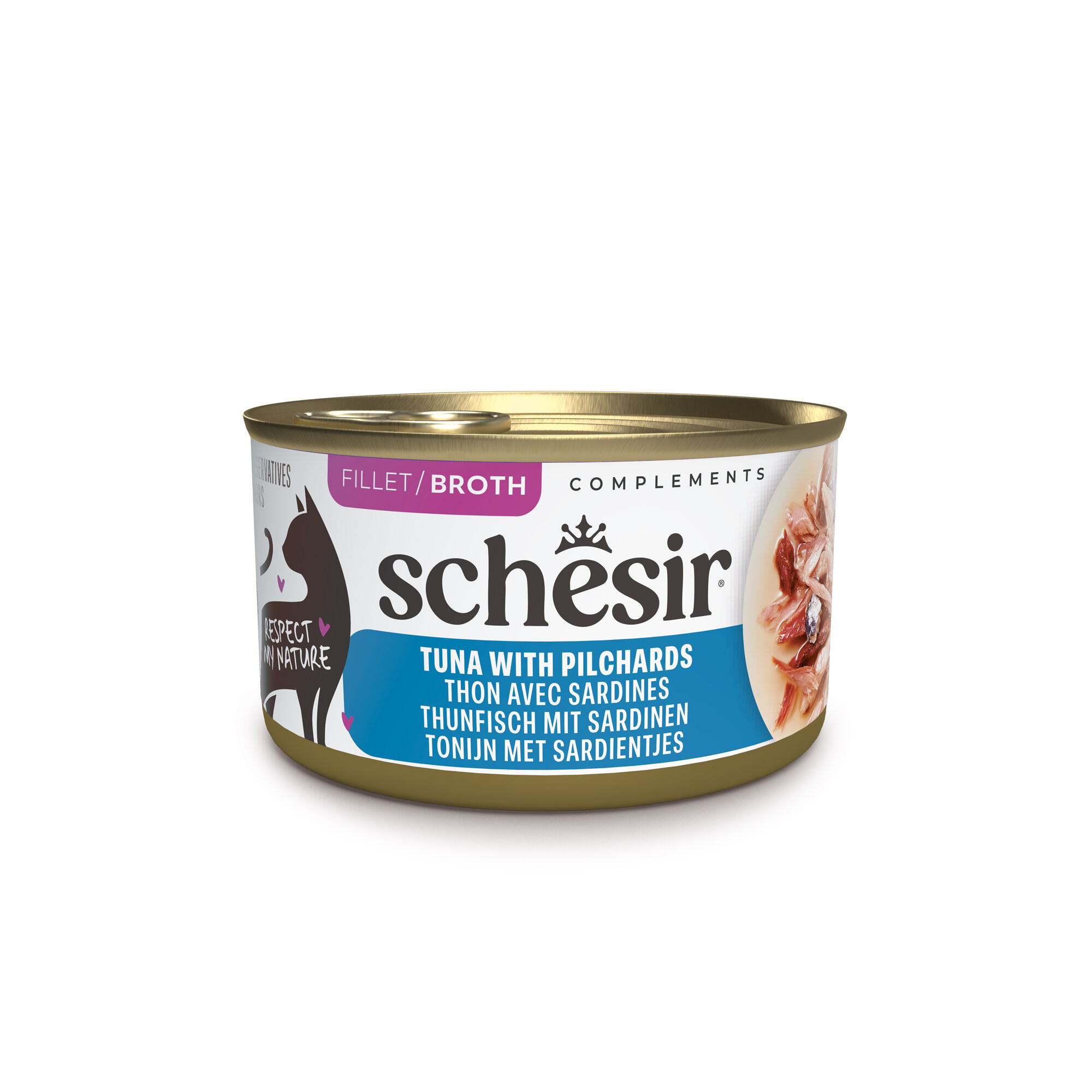 Schesir - P&acirc;t&eacute;e en Gel&eacute;e Thon et Sardine En Bouillon Pour Chats - 70g Image num&eacute;ro 1