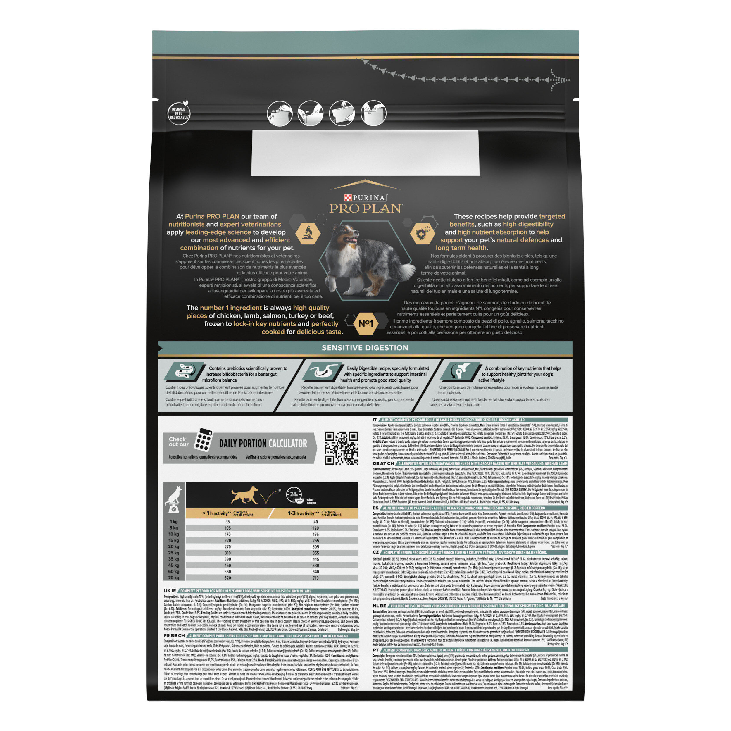 Pro Plan - Croquettes Medium Adult Sensitive Digestion &agrave; l'Agneau pour Chien - 3Kg Image num&eacute;ro 6