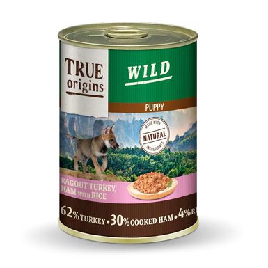 True Origins Wild - Ragout  à la Dinde, Jambon & Riz pour Chiots - 400G