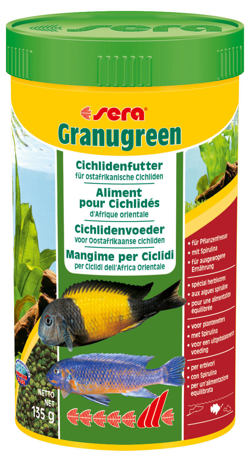 Sera - Aliments aux Algues Granugreen pour Cichlid&eacute;s d'Afrique Orientale - 250ml Image num&eacute;ro 1
