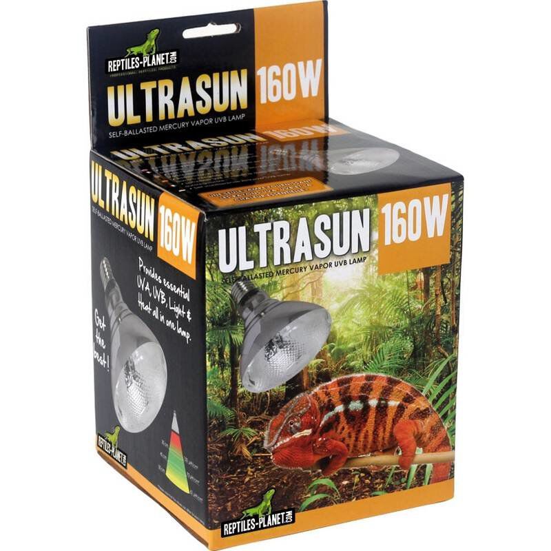 Reptiles Planet - Ampoule Ultrasun  UVB /UVA Chaleur pour Reptiles - 160W Image num&eacute;ro 1