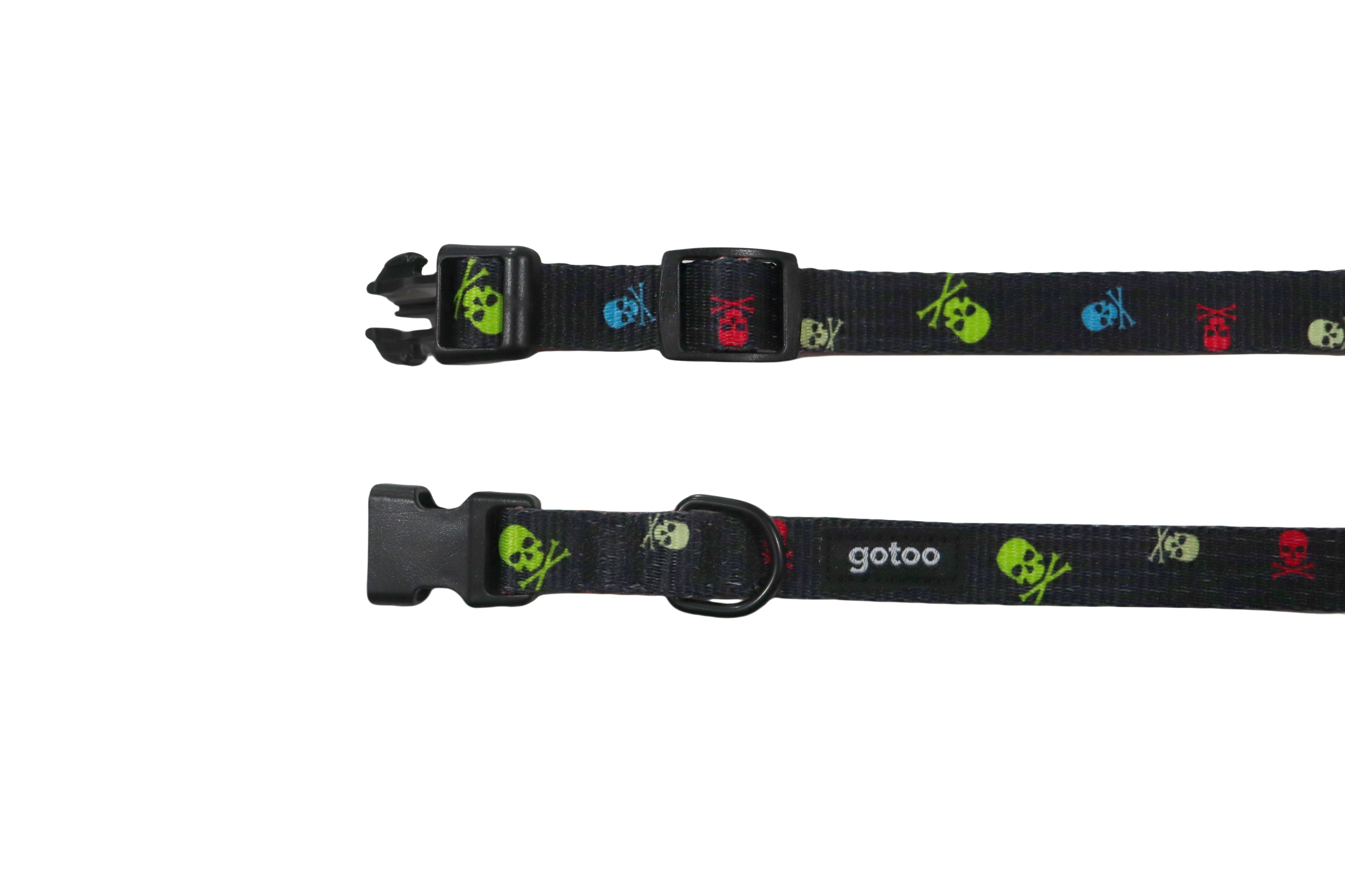 Gotoo - Collier &agrave; Motif de Cr&acirc;nes Gris pour Chien - XS Image num&eacute;ro 2