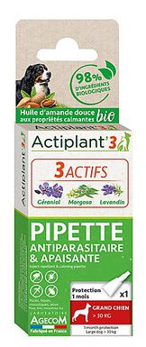 ActiPlant'3 - Pipette Antiparasitaire et Apaisante Bio pour Grand Chien - x1